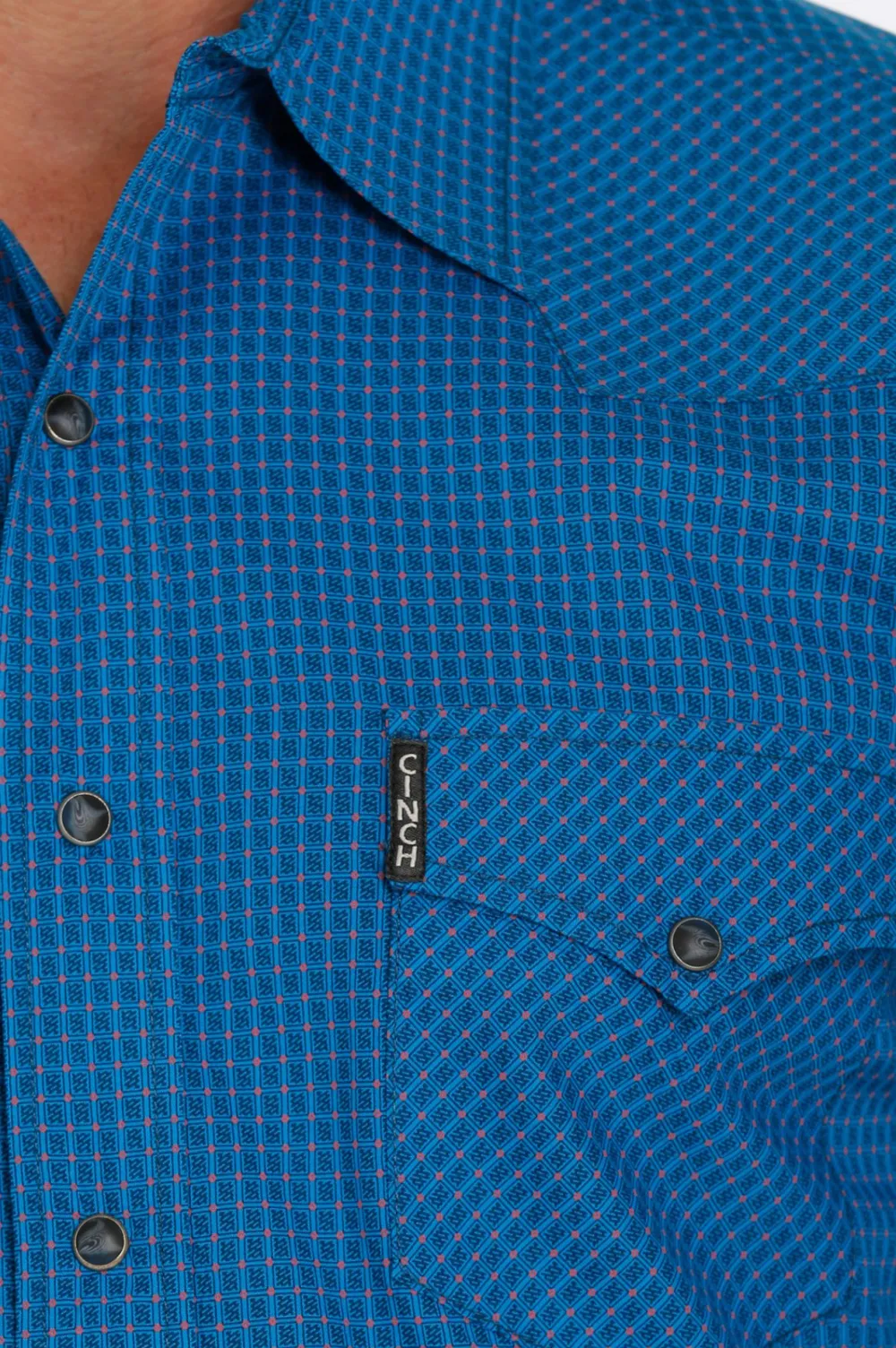 Men’s Cinch Blue Modern Fit Long Sleeve Shirt