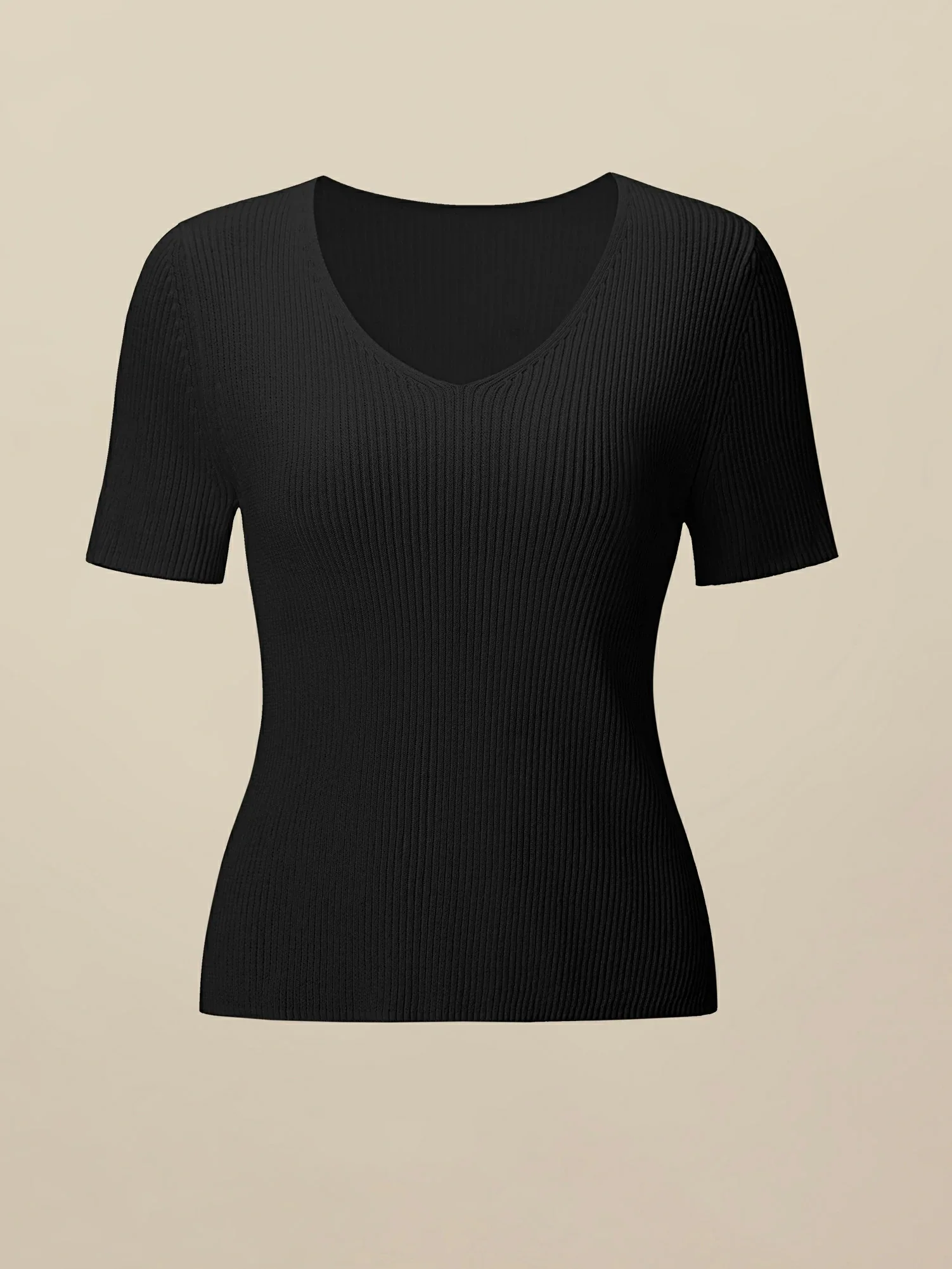 Linen & Lyocell Slim Fit Casual Basic Top