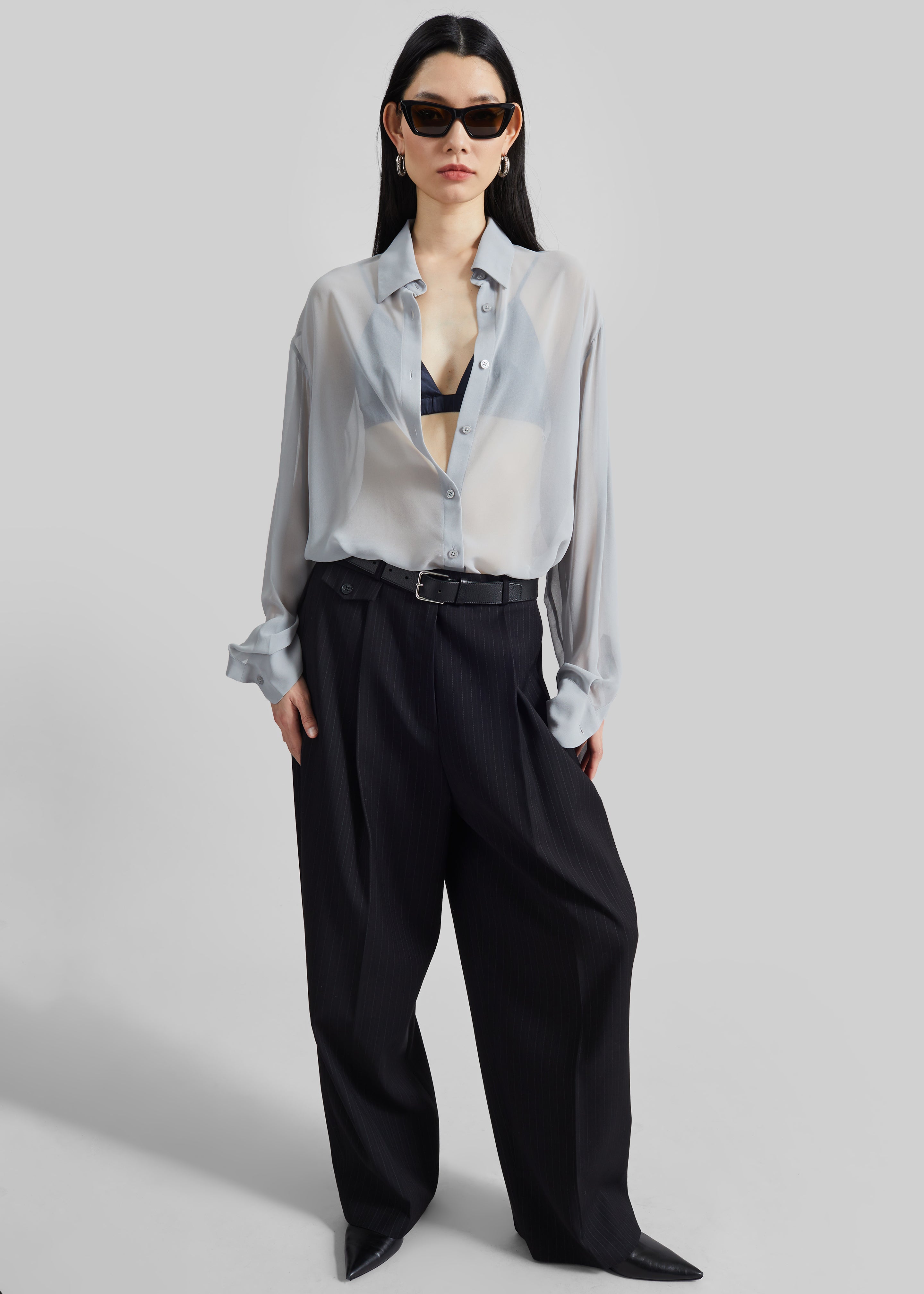 Helmond Pleated Trousers - Black Multi Stripe