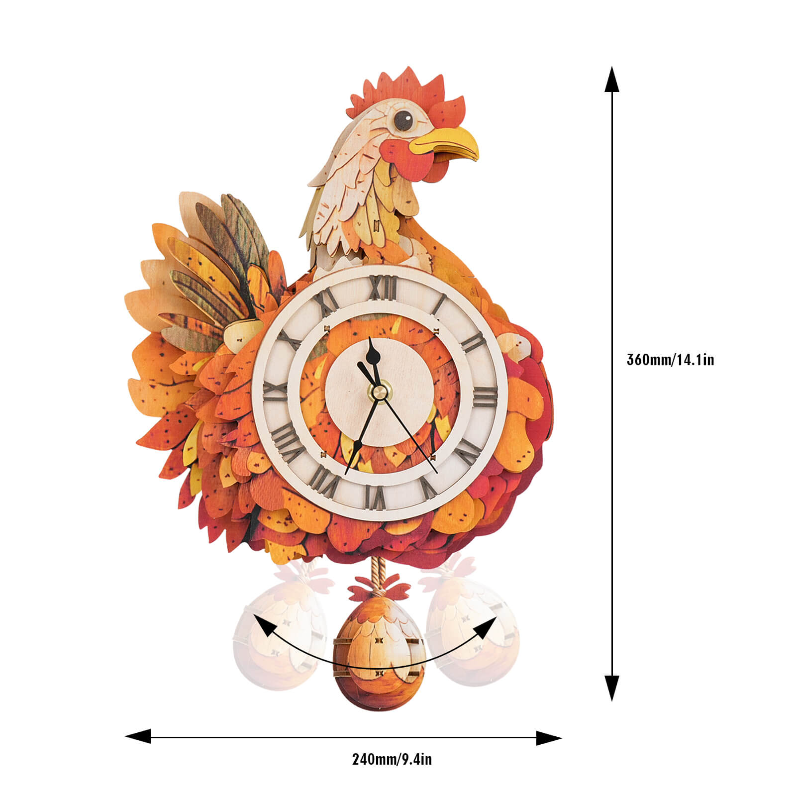 Cluck & Tick Hen Egg  â€“ DIY Wooden Clock, 3D Puzzle Craft Kit