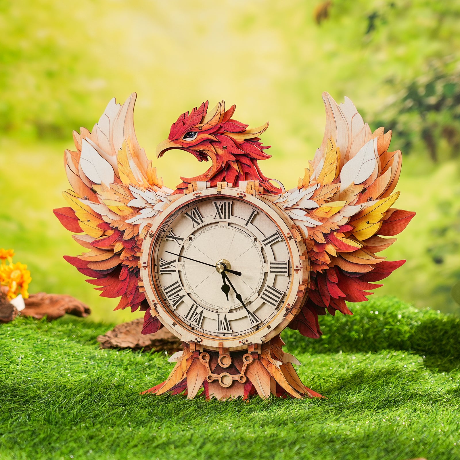 Phoenix– DIY Wooden Clock, 3D Puzzle Craft Kit