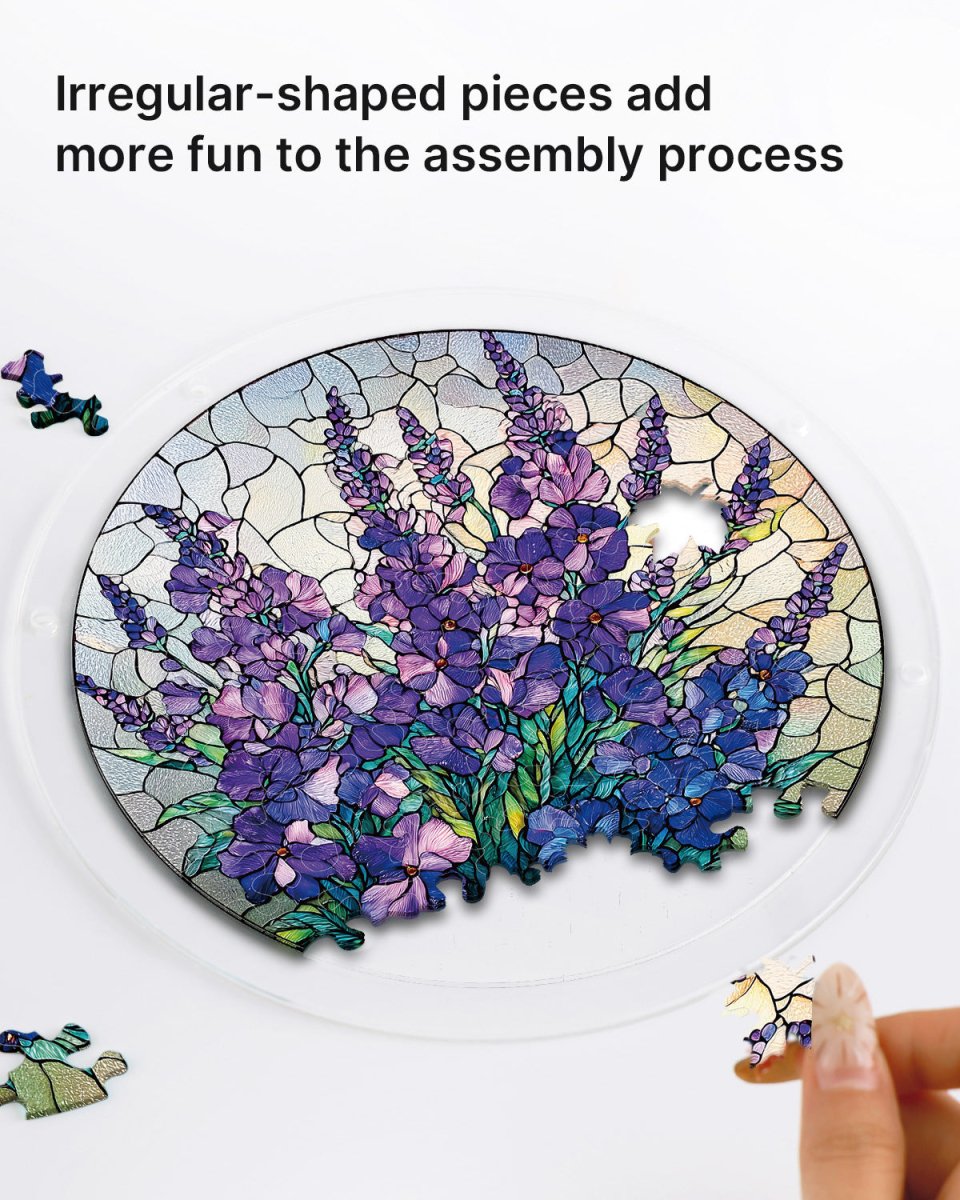 Acrylic Jigsaw Puzzle Suncatcher - Violet Garden Grace