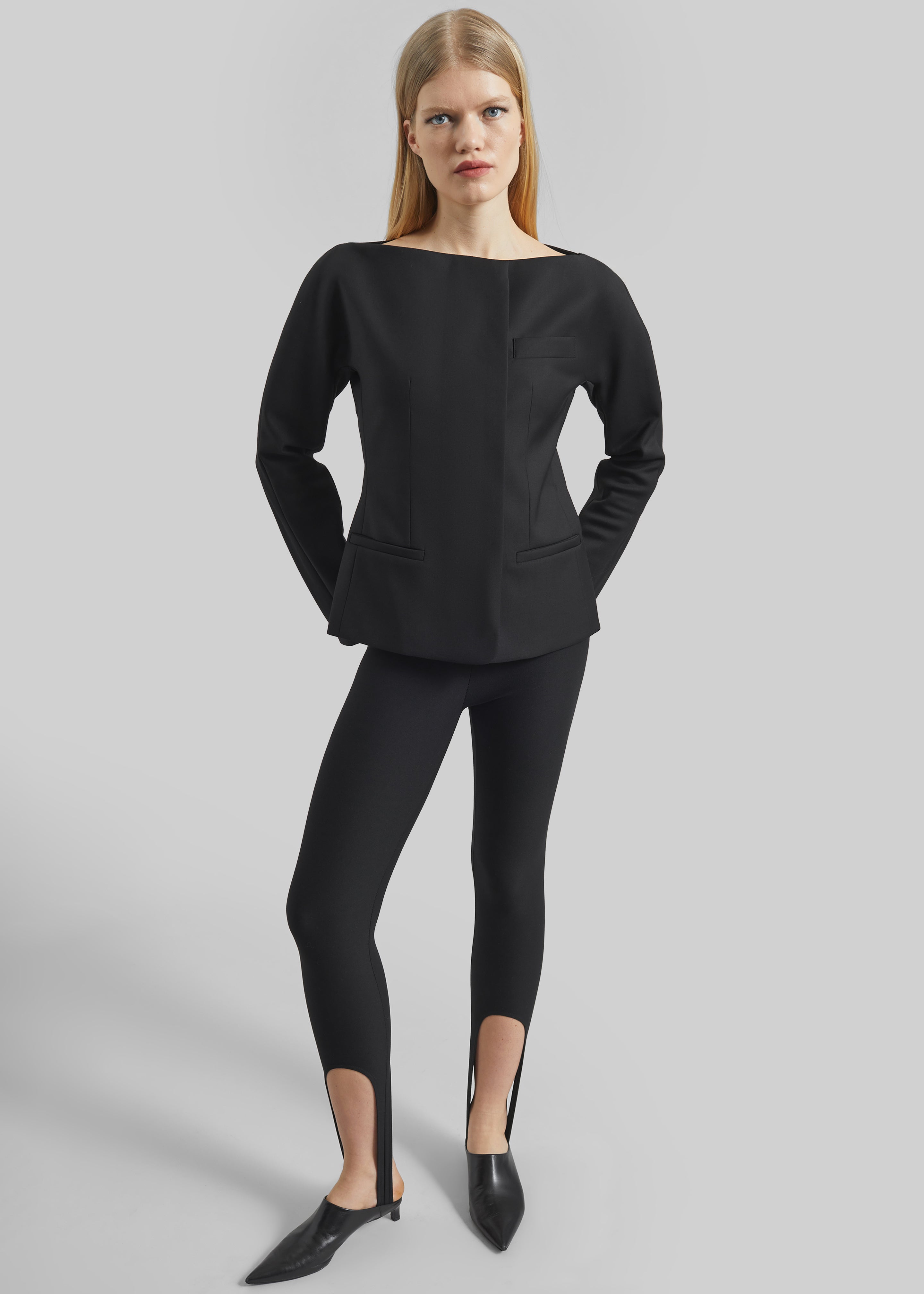 Troense Boatneck Tailored Blazer - Black