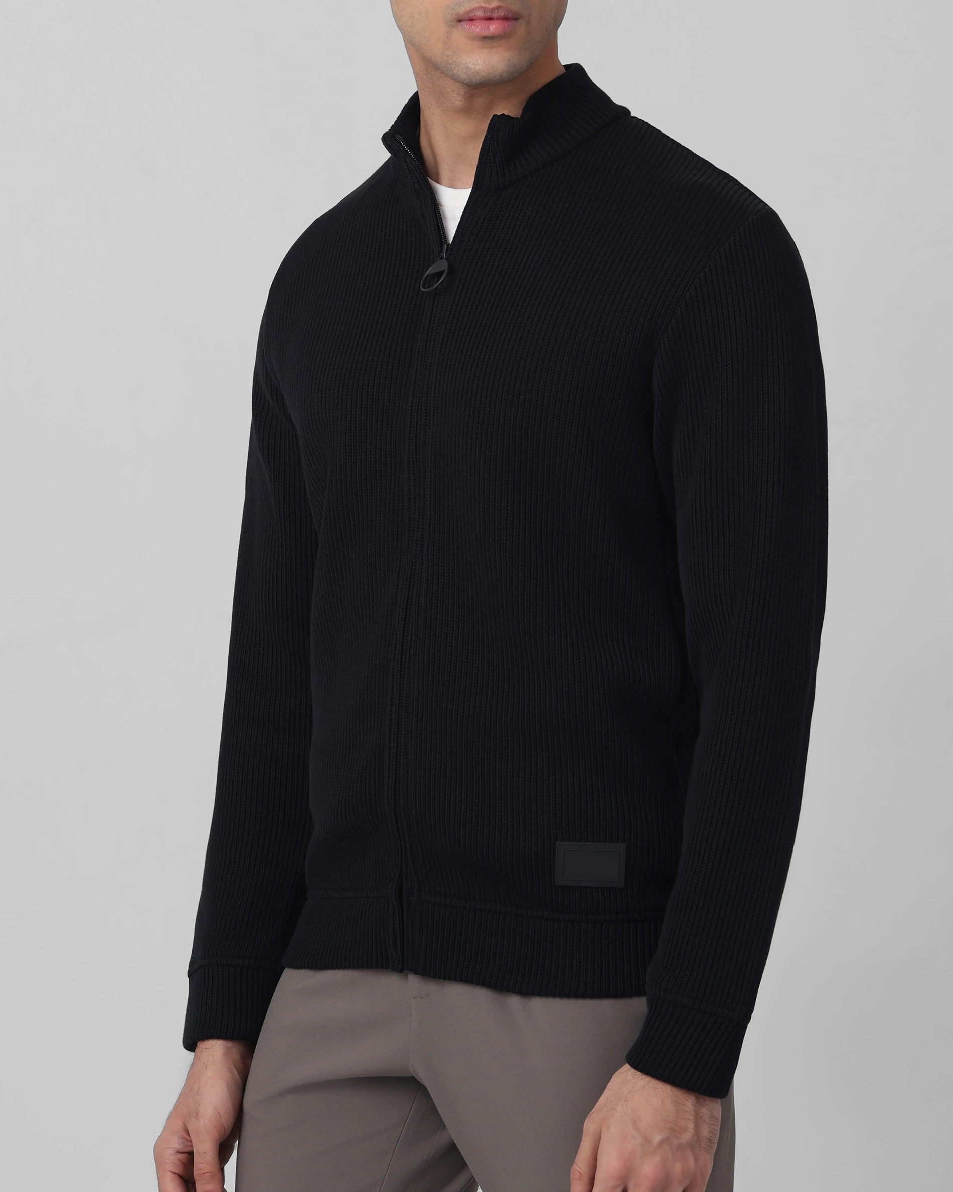 Comfortable Soft Daily Slim Black Sweater