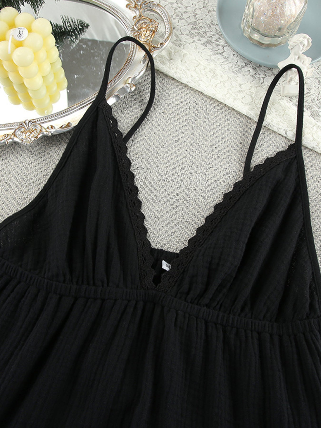 V-Neck Tiered Mini Dress