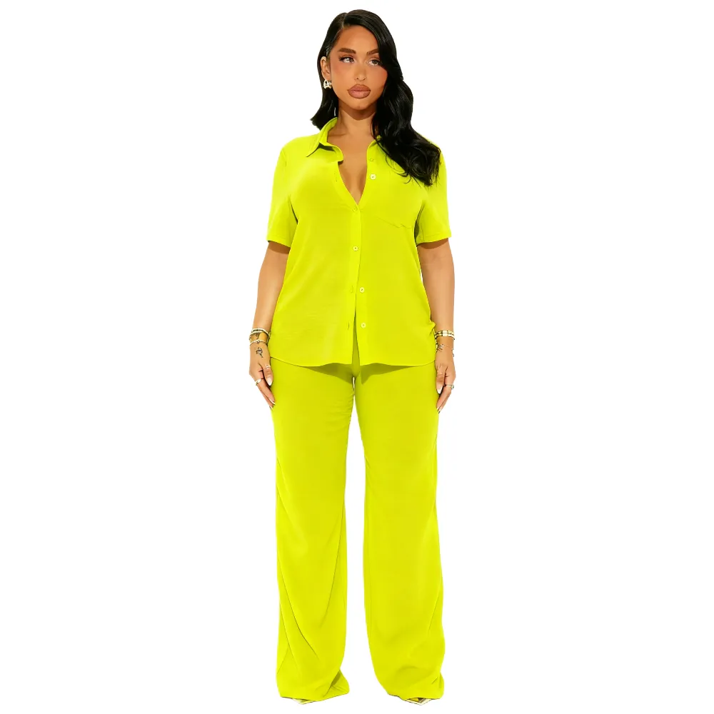 Women's Short Sleeve Pant Set