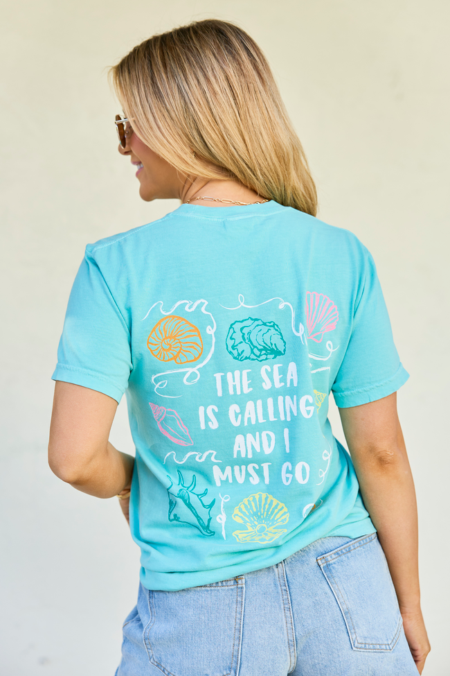 The Sea Is Calling Multi Mint Graphic Tee