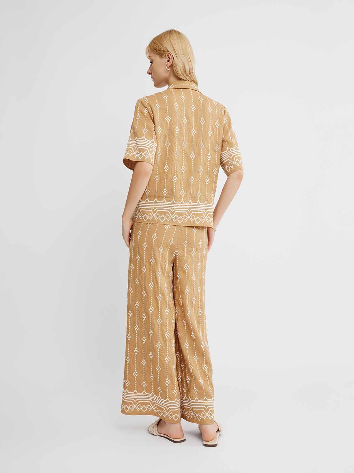 ASOBIO Embroidered Linen Shirt