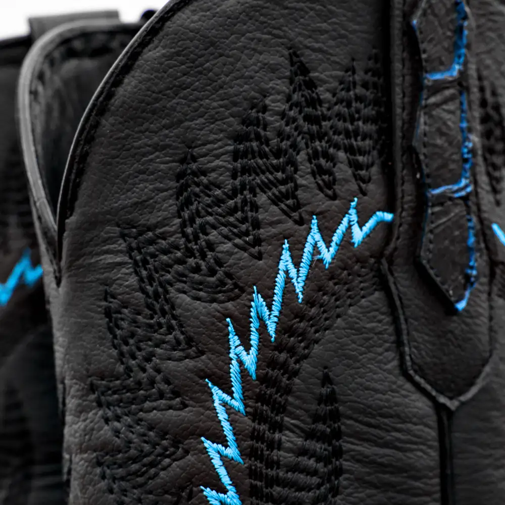 Midnight Blue Pirarucu Leather Boots - Square Toe