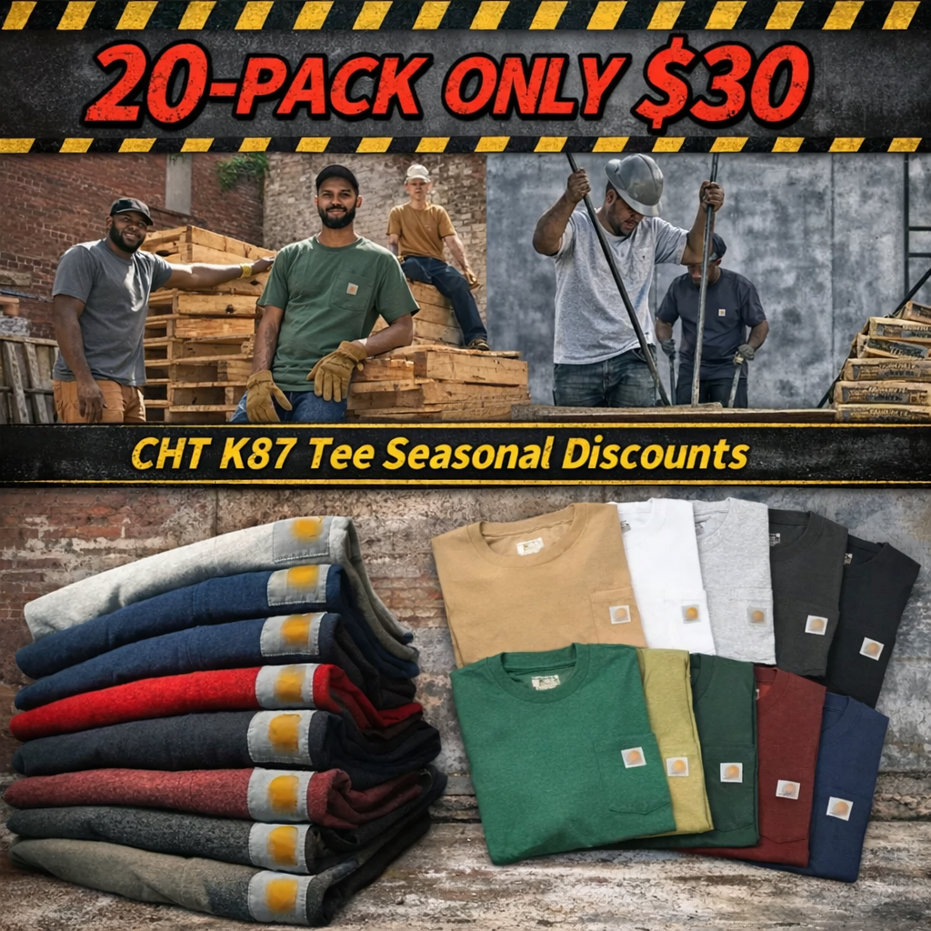 💥Last Day Promotion!CHT Men's K87 Workwear Loose Fit Heavyweight Short-Sleeve Pocket T-Shirt (Also Available in Big & Tall)