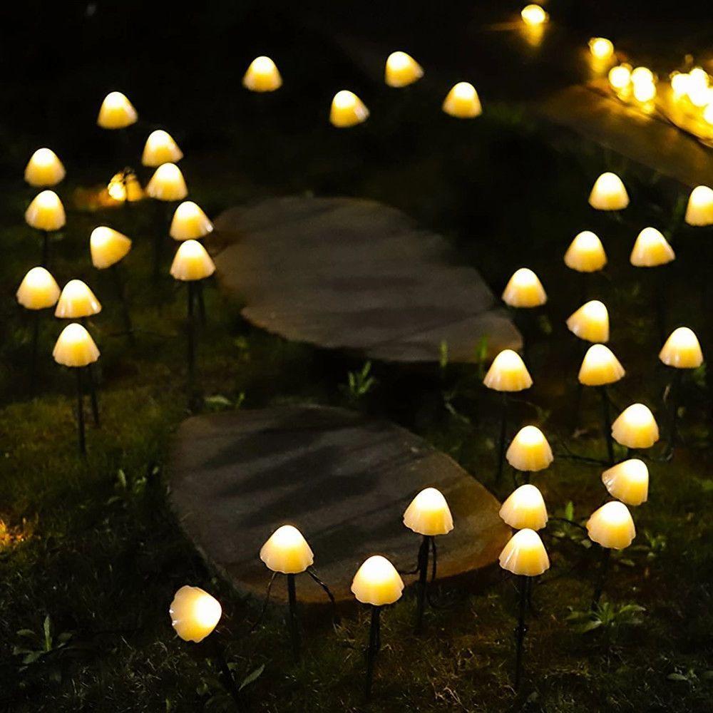 Small Mushroom Waterproof LED RGB Solar Lights Outdoor String Lights