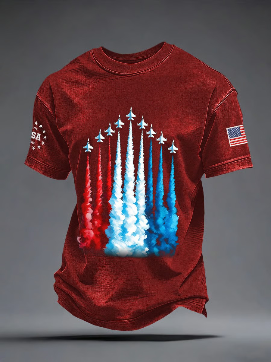 Men'S American Flag Commemorative 250Th Anniversary Classic Pattern Short Sleeve T-Shirt