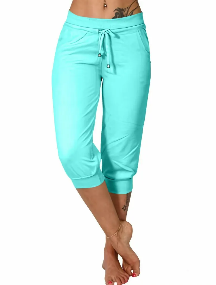 Women's Casual Drawstring Capri Pants with Pockets – Summer Trousers