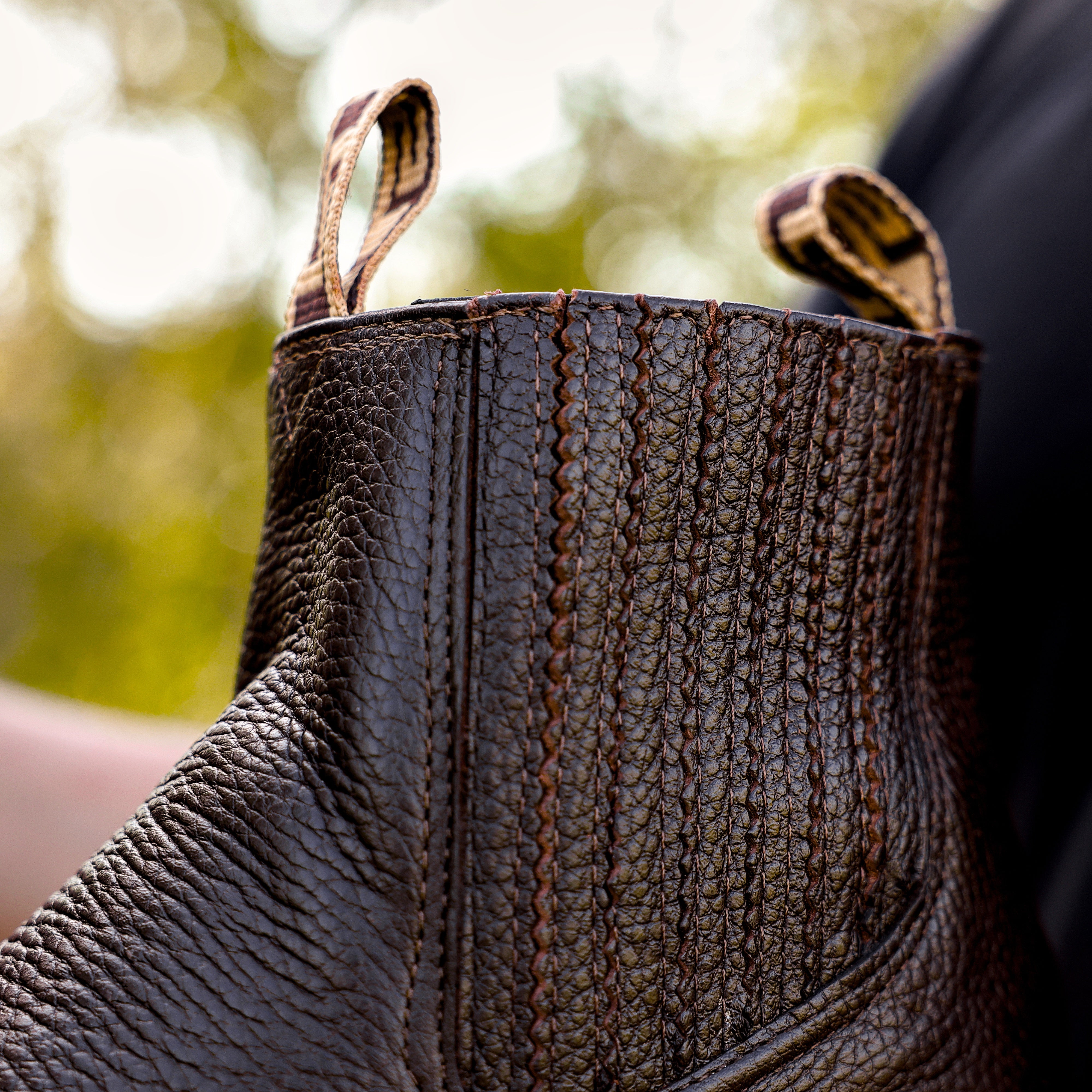 Chocolate Brown Leather Botin - Square Toe