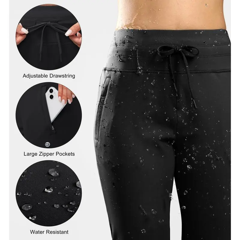 Women's Highwaist Fleece Lined Warm Water Resistant Joggers