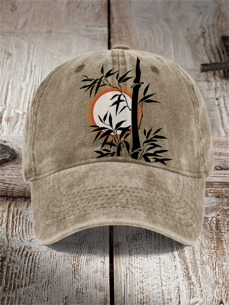 Bamboo Sunrise Japanese Art Washed Cap