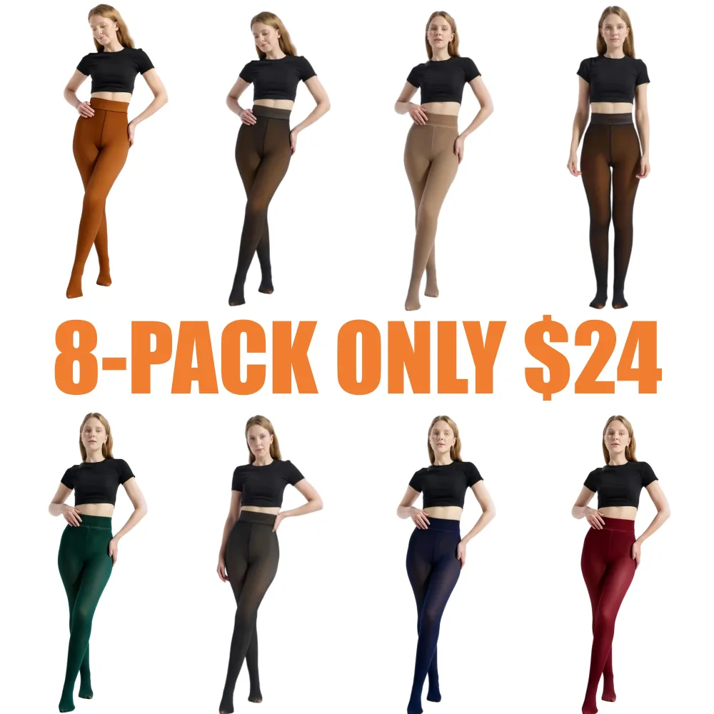 Fleece Lined Tights Sheer Women