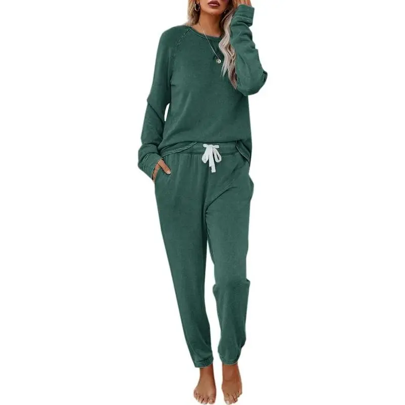 Women's Solid Sweatsuit Set 2 Piece