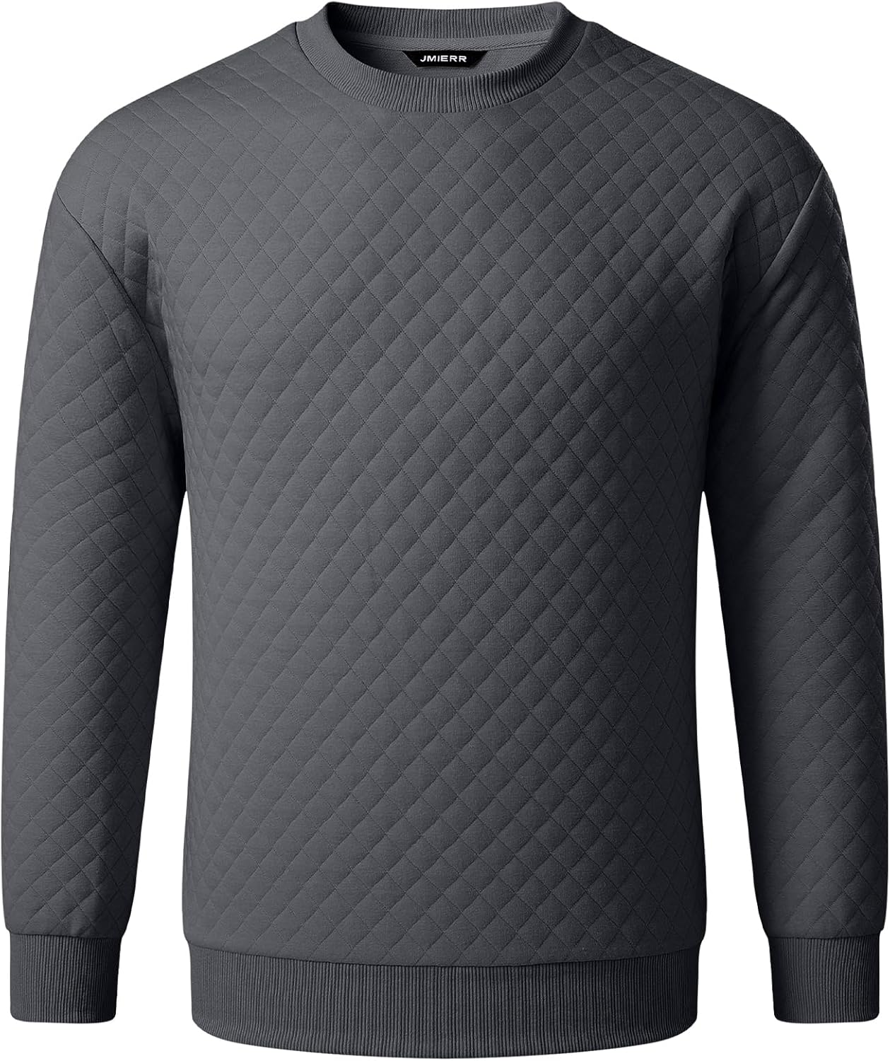 Men's Quilted 2 Piece Casual Outfits Crewneck Sweatshirt Tracksuit & Joggers Sweatpants Sweatsuit Set