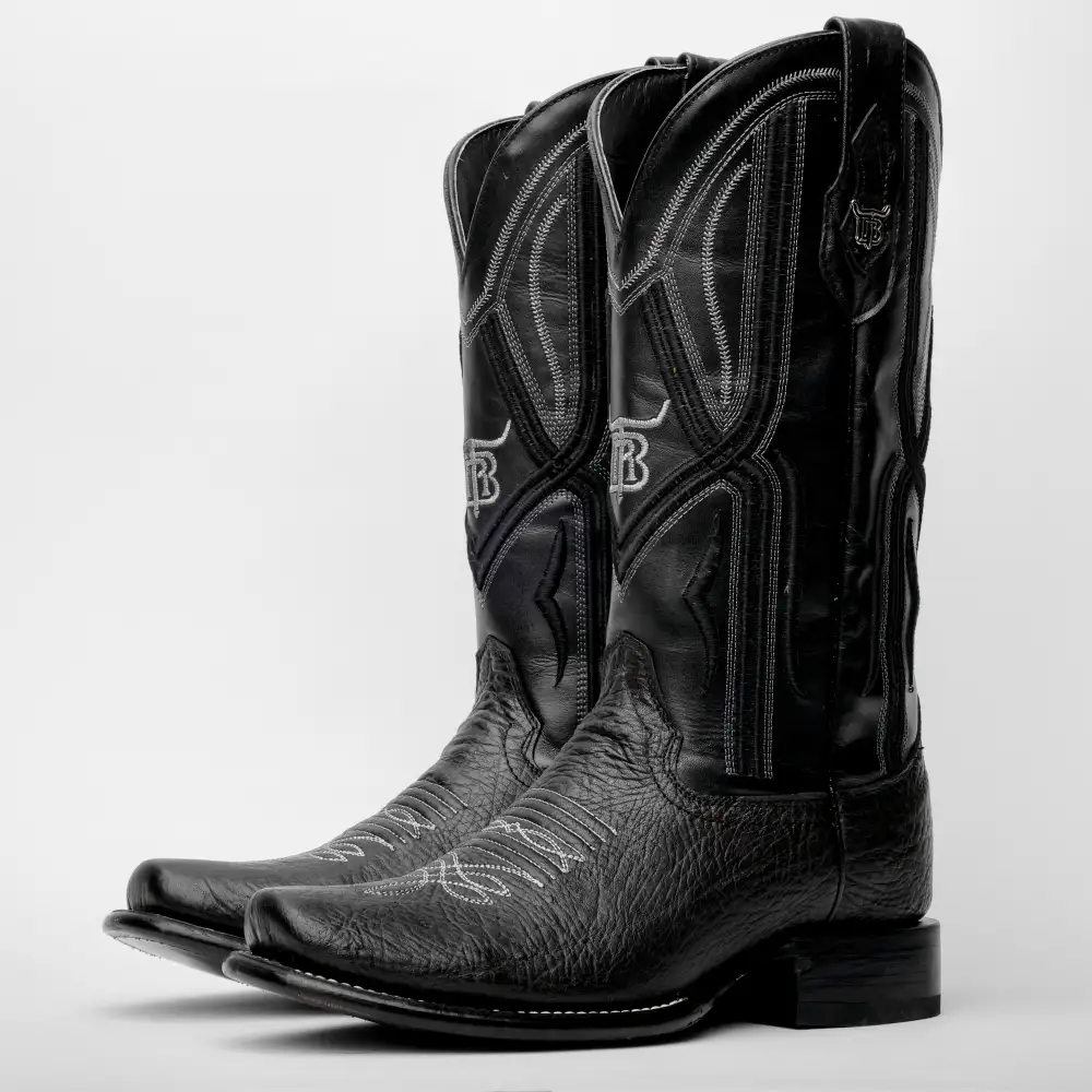 Genuine Black Bull Shoulder Boots - Cutter Toe