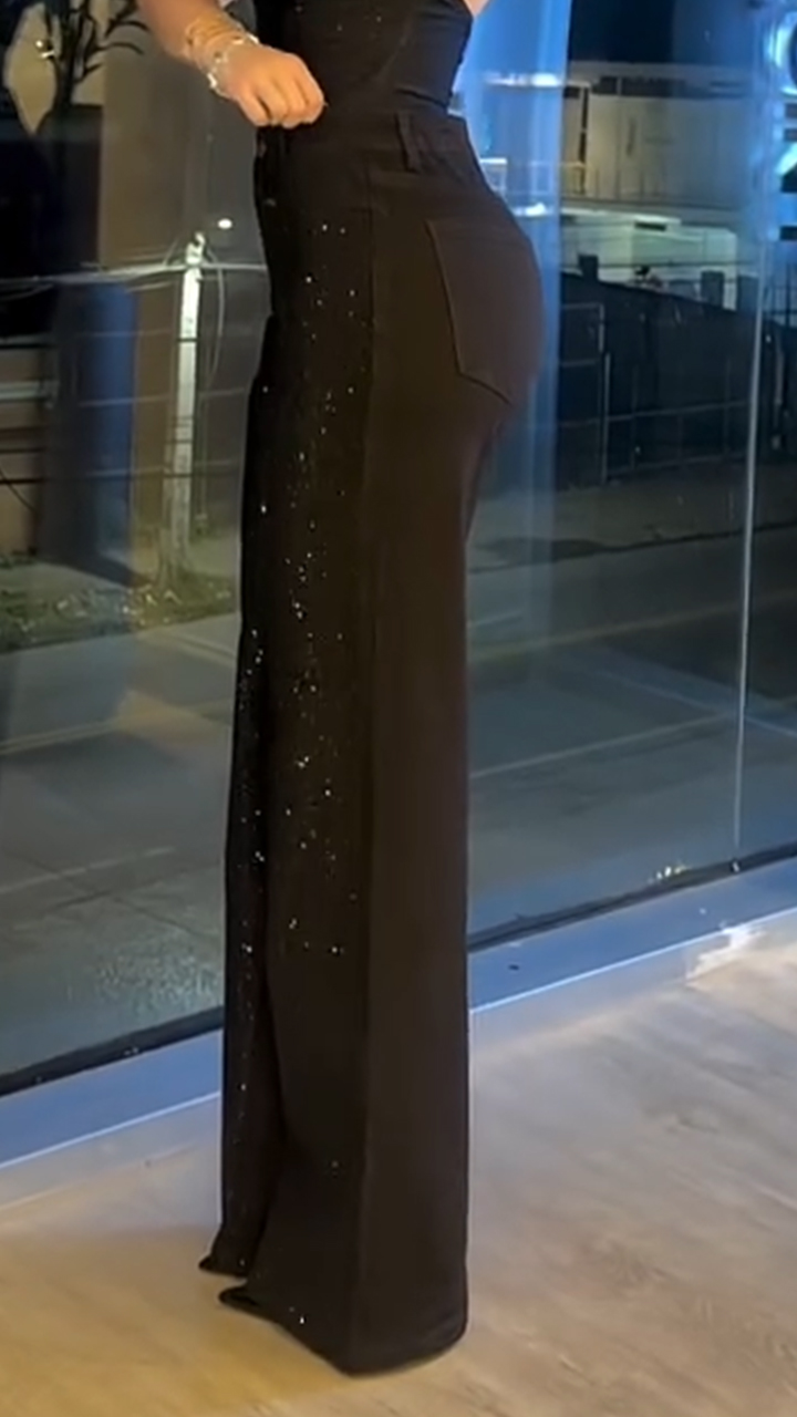 Womens Rhinestone Casual Jeans