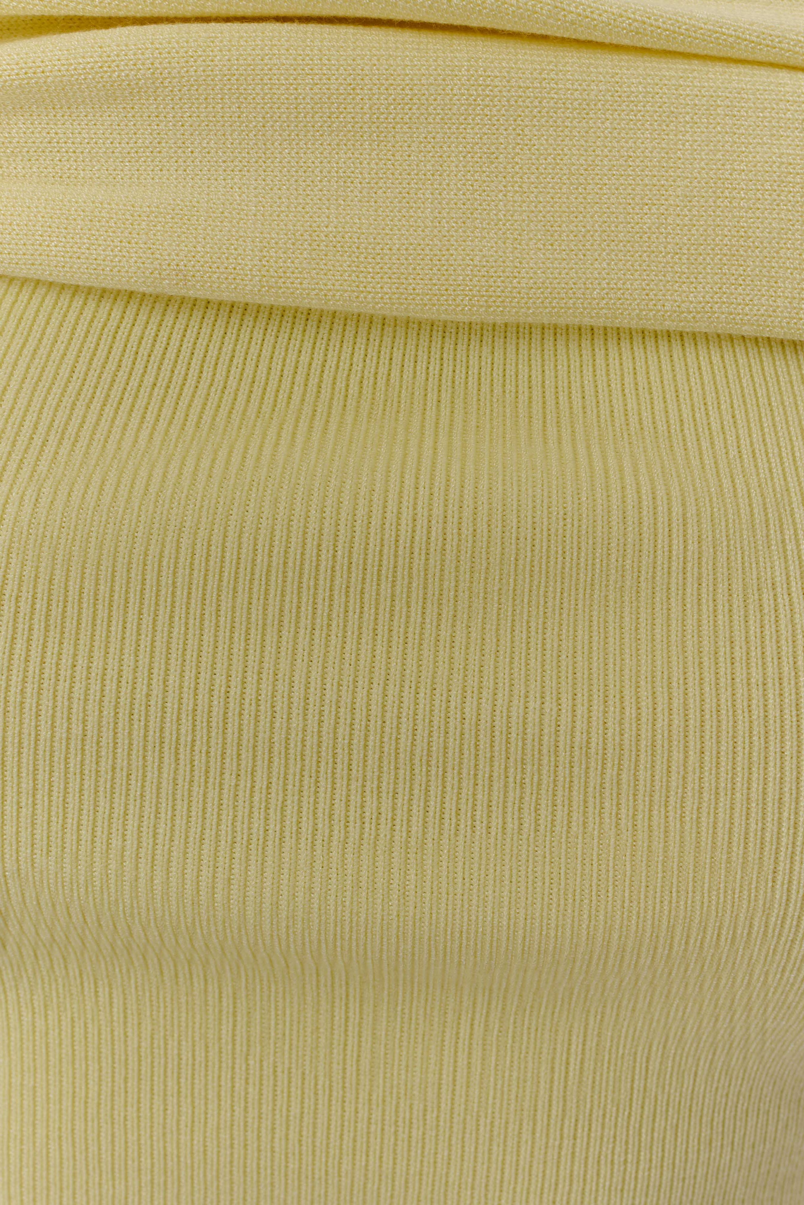 Lemon Gathered Knit Maxi Skirt