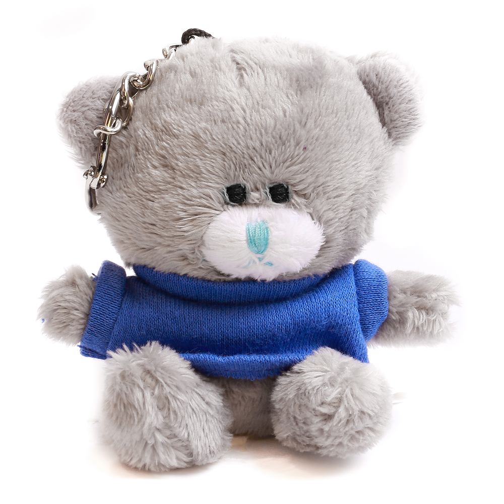 Grey Qbeba Bear keychain with Tee 4inch