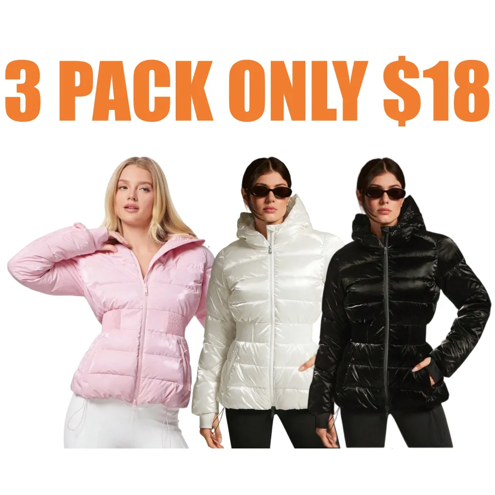 Shiny Water-Repellent Lightweight Puffer Jacket