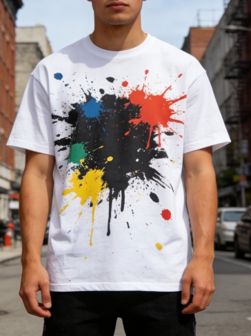Streetwear Paint Splatter Graphic Tee
