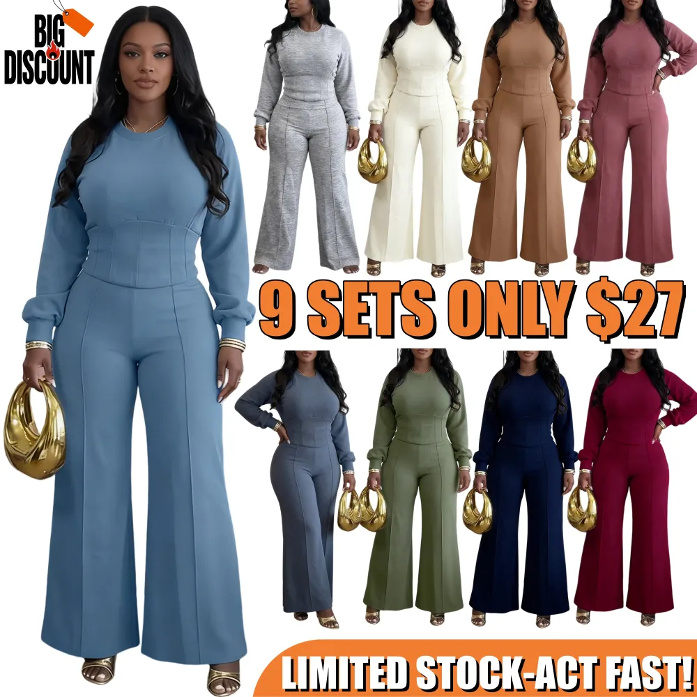 Women's Casual Seam Design Sweatpants Set