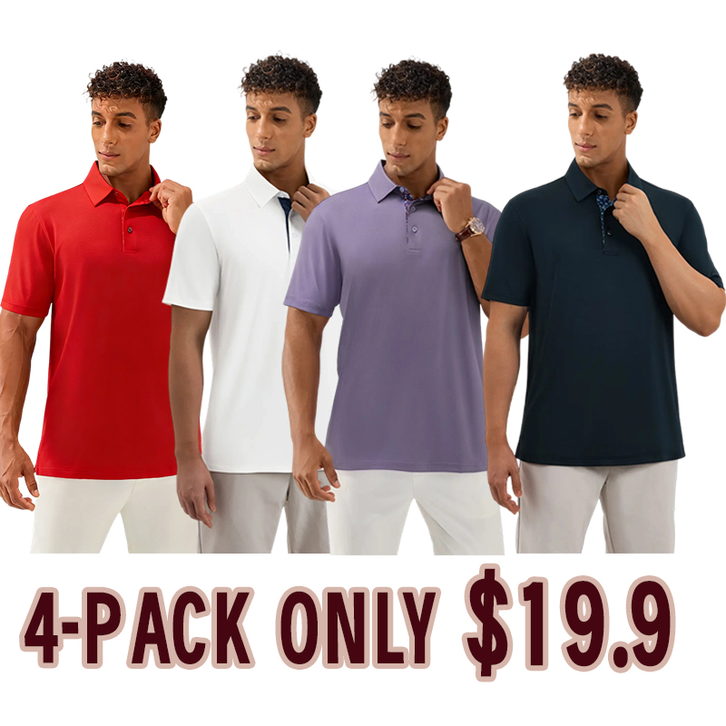 Men’s Classic Soft Breathable Cotton Polo Shirts