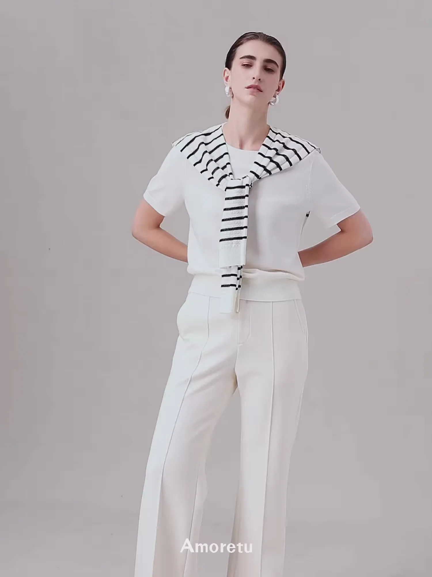 Women's 100% Lyocell Knitted Knotted Shawl Wraps Detachable False Collar