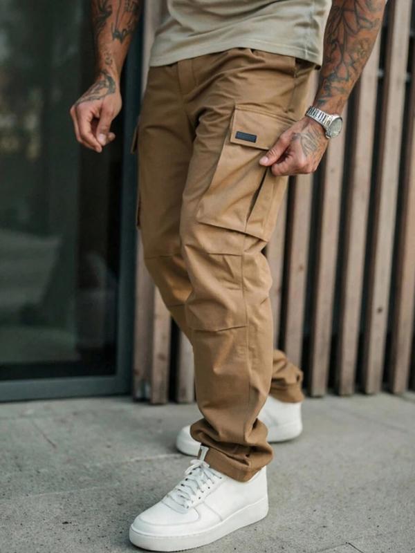 Men's Casual Cargo Pants in Woven Fabric, Spring & Fall Wear, Comfortable Fit, Stylish Design for Daily Use, Casual Outdoor Trouser