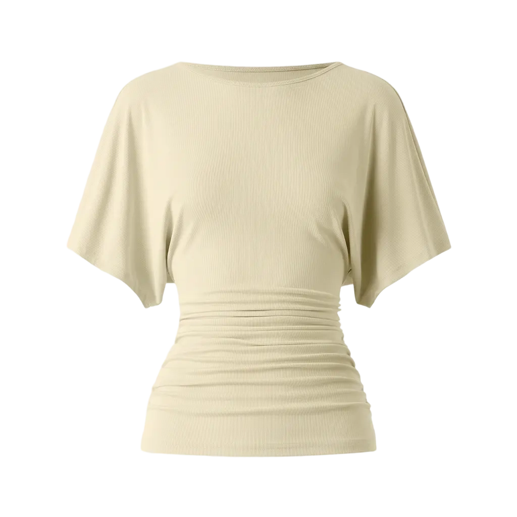 ✨Effortless Ruched Side Batwing Sleeve Top