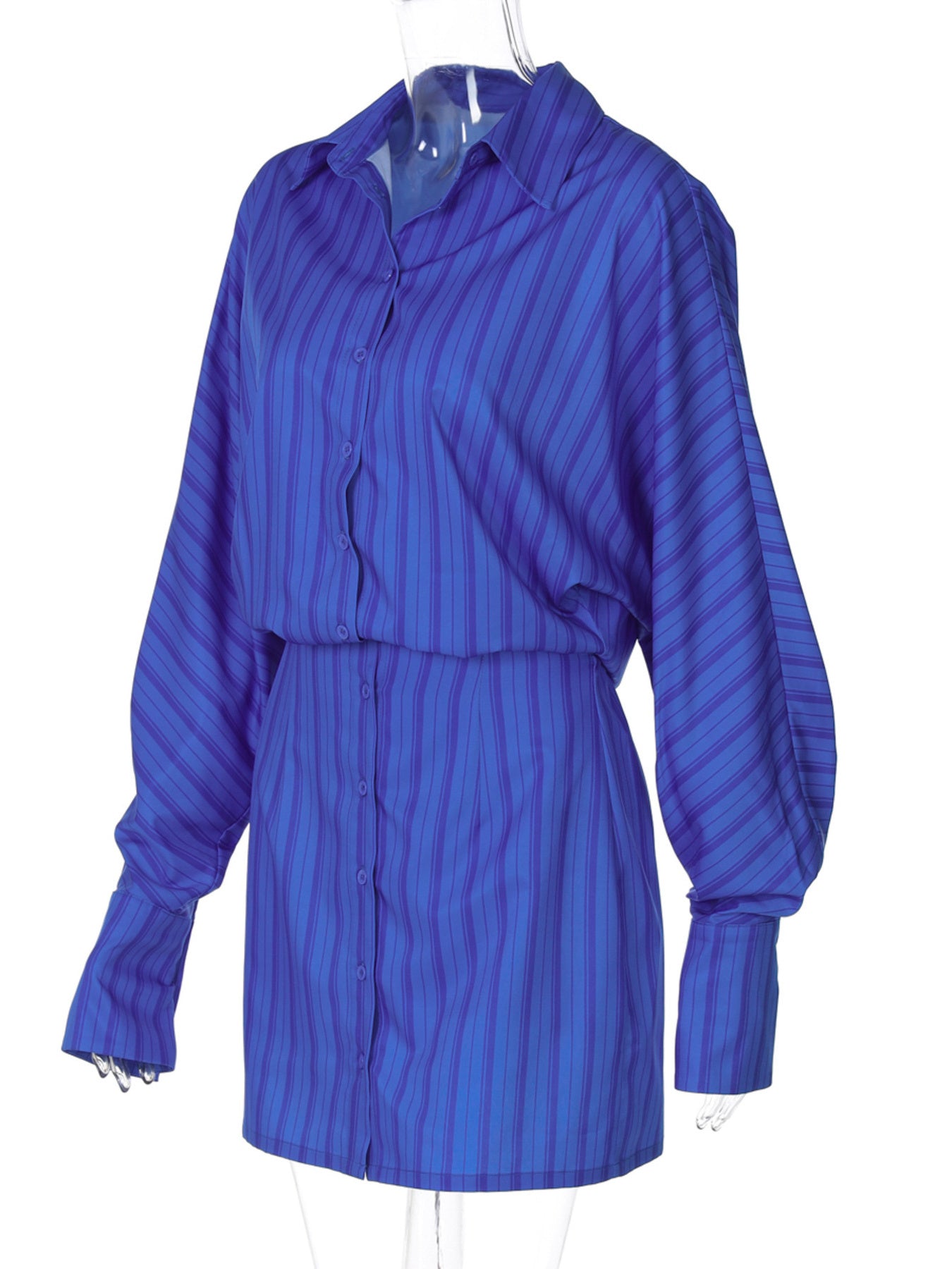 Striped Button-Down Mini Dress