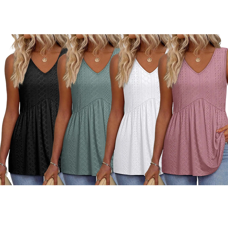 Women's Flowy Babydoll Peplum Tank Top