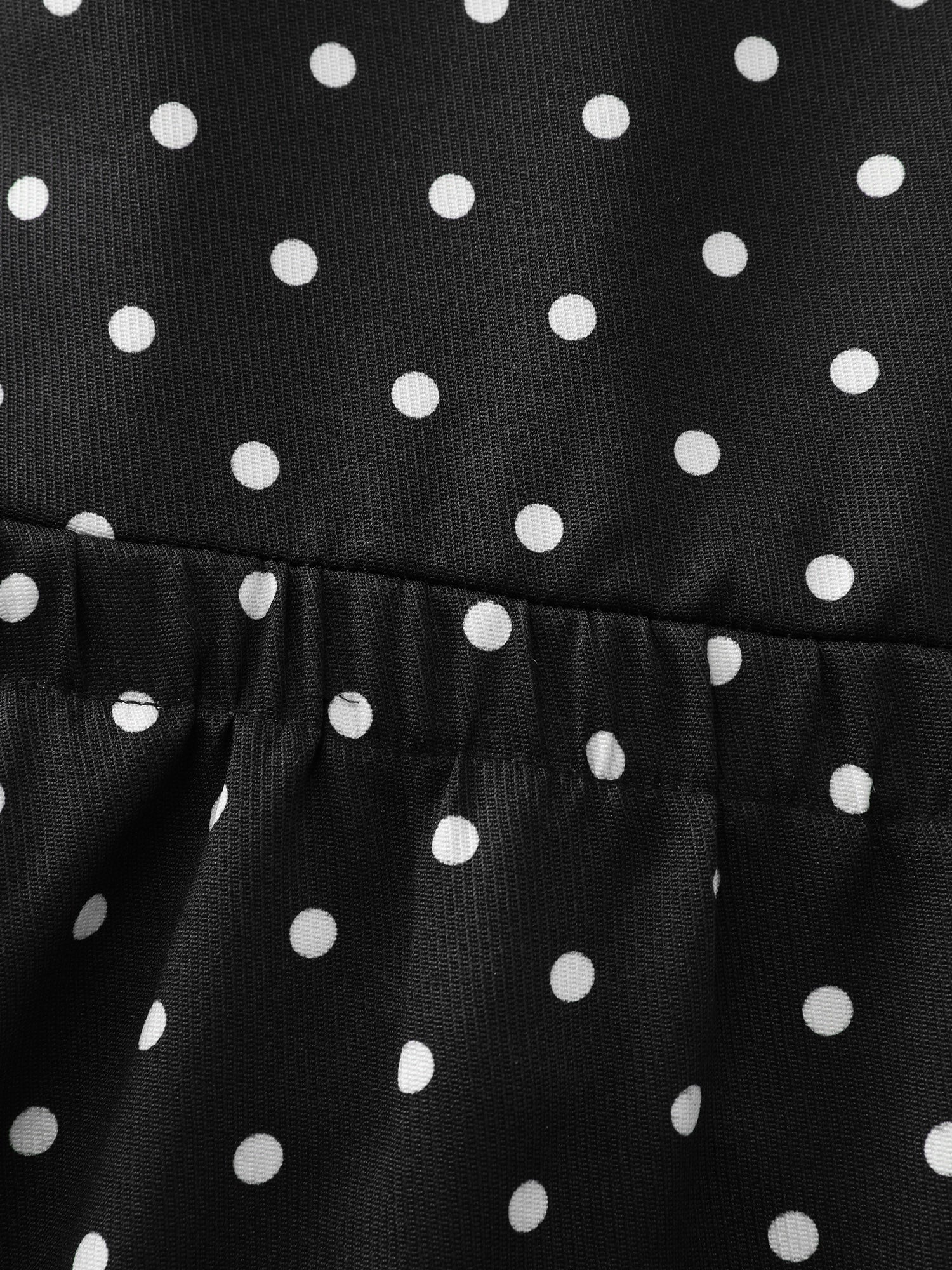 Polka Dots Print Adjustable Overall Midi Dress