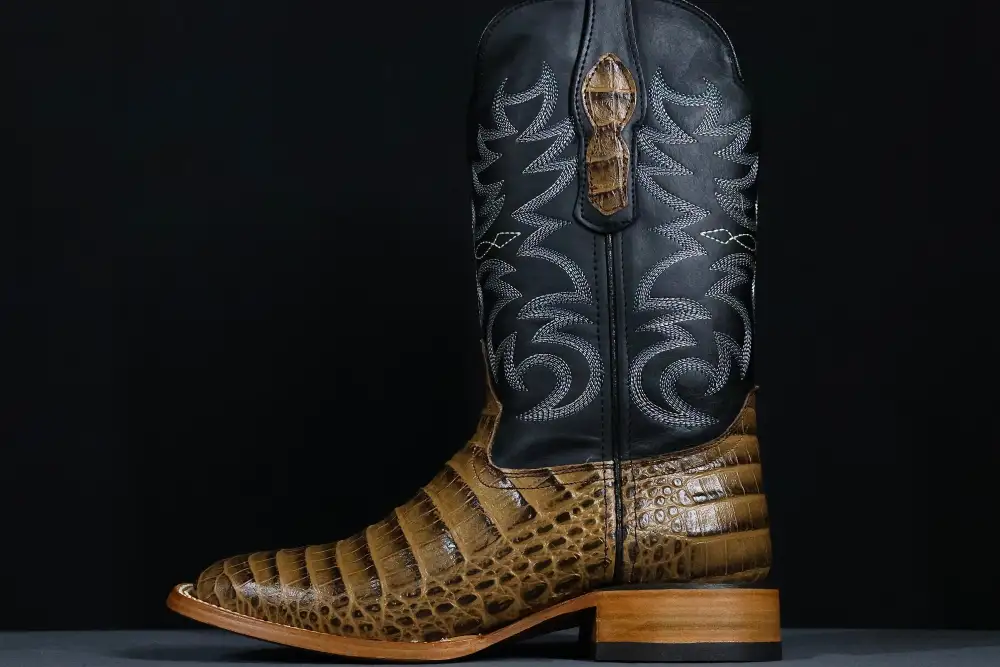 Men’s Honey American Gator Belly Leather Boots—Square Toe