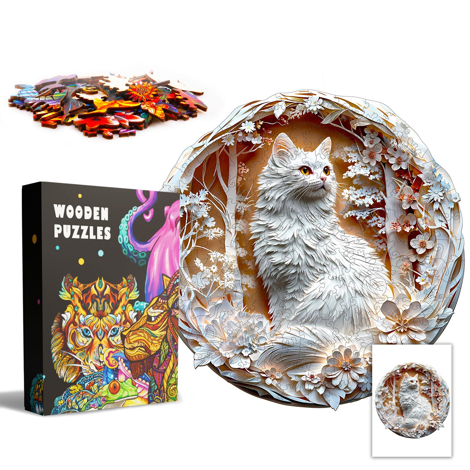 3D Cat-3 Wooden Jigsaw Puzzle
