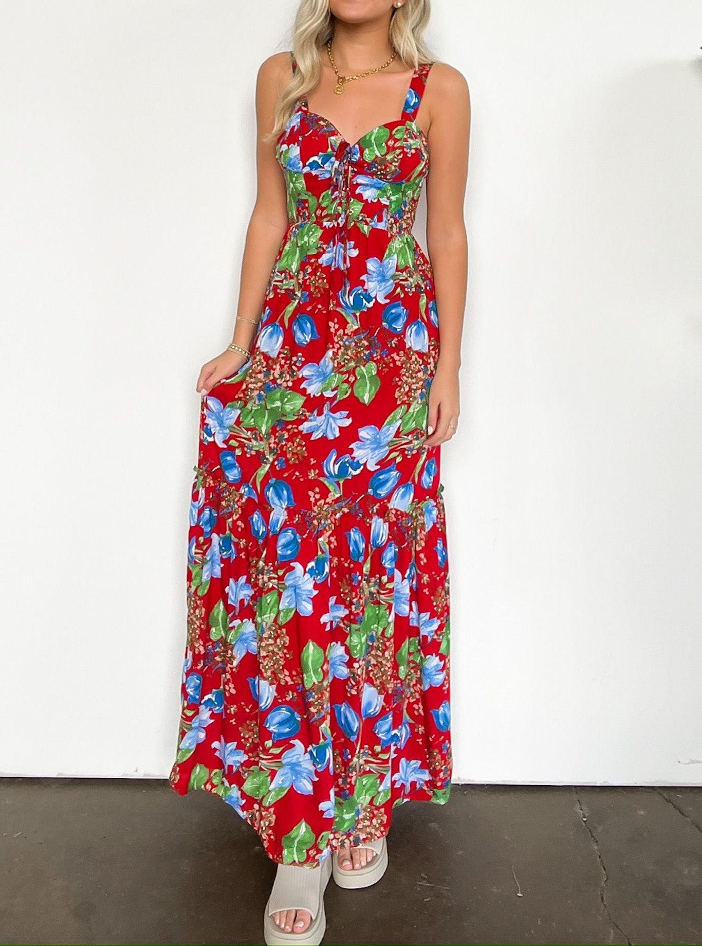 Exceptional Sight V-Neck Floral Maxi Dress