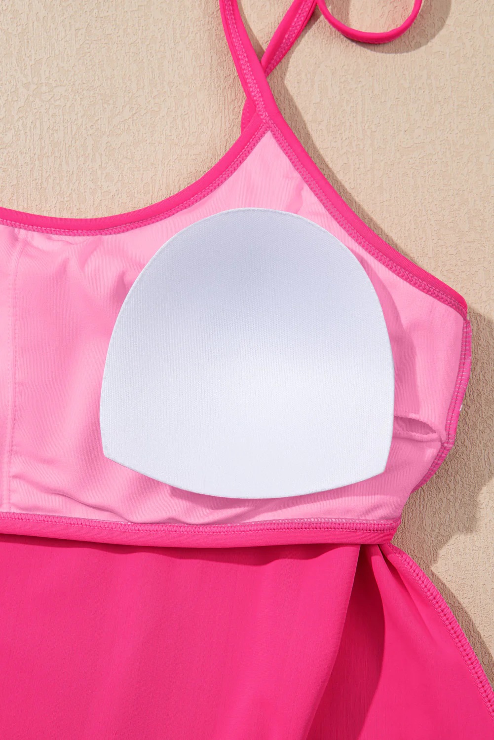 Rose Red Tie Shoulder Floral Print Cute Tankini Set