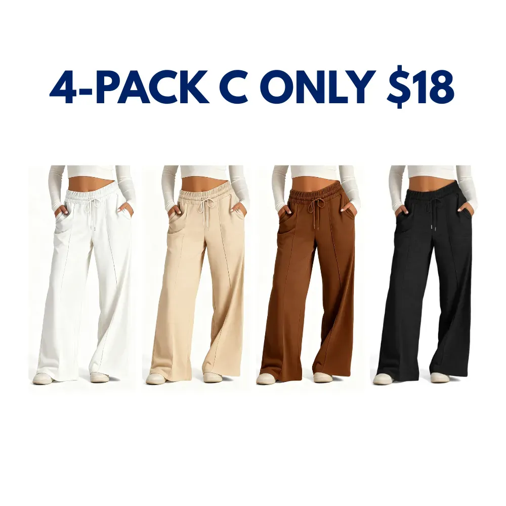 🎅Christmas Promotion 🎁Women's Wide Leg Sweatpants Casual Loose Solid Color Pants