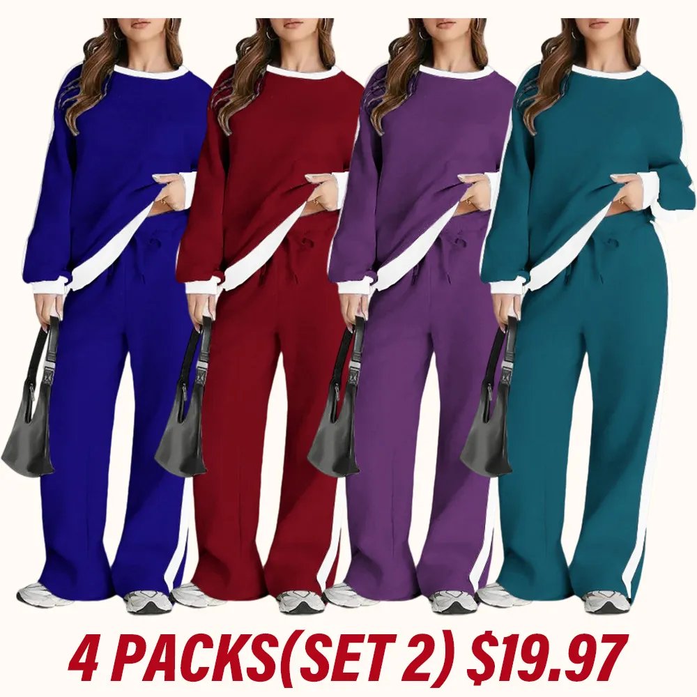 🔥6 PACKS $24🔥Women's 2 Piece Outfit Fleece Sweatsuit