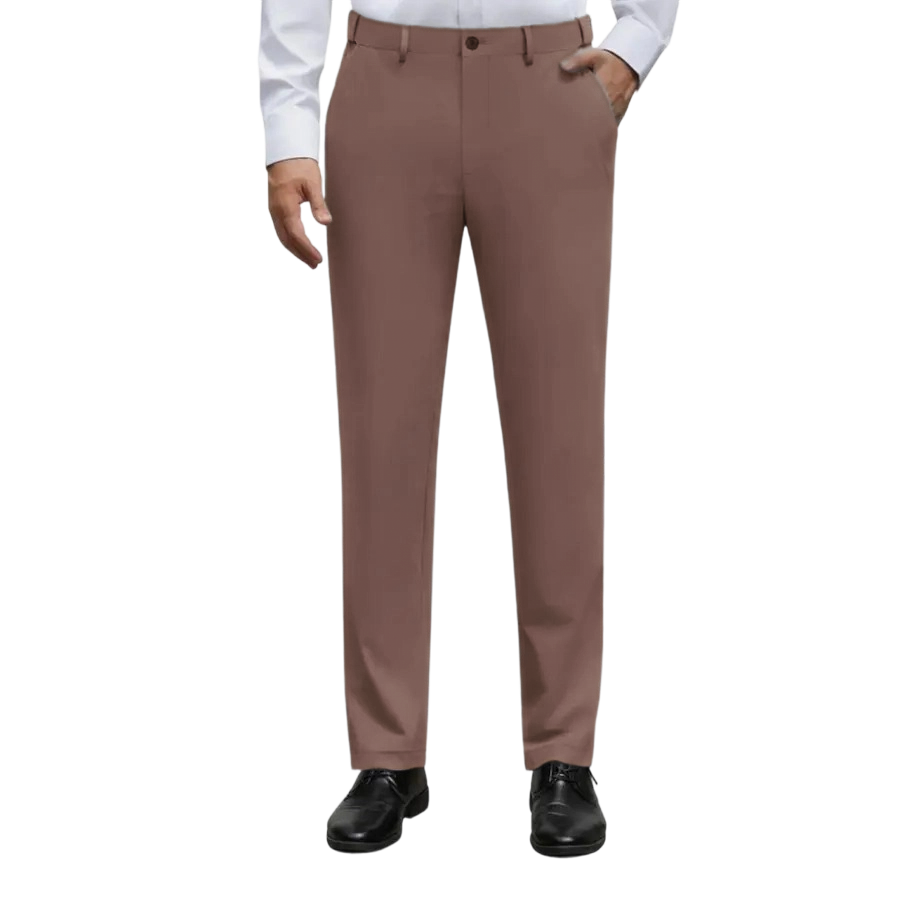 Men's Stretch Dress Pants No Iron Golf Pants Expandable Waist Flat Front Business Casual Pants
