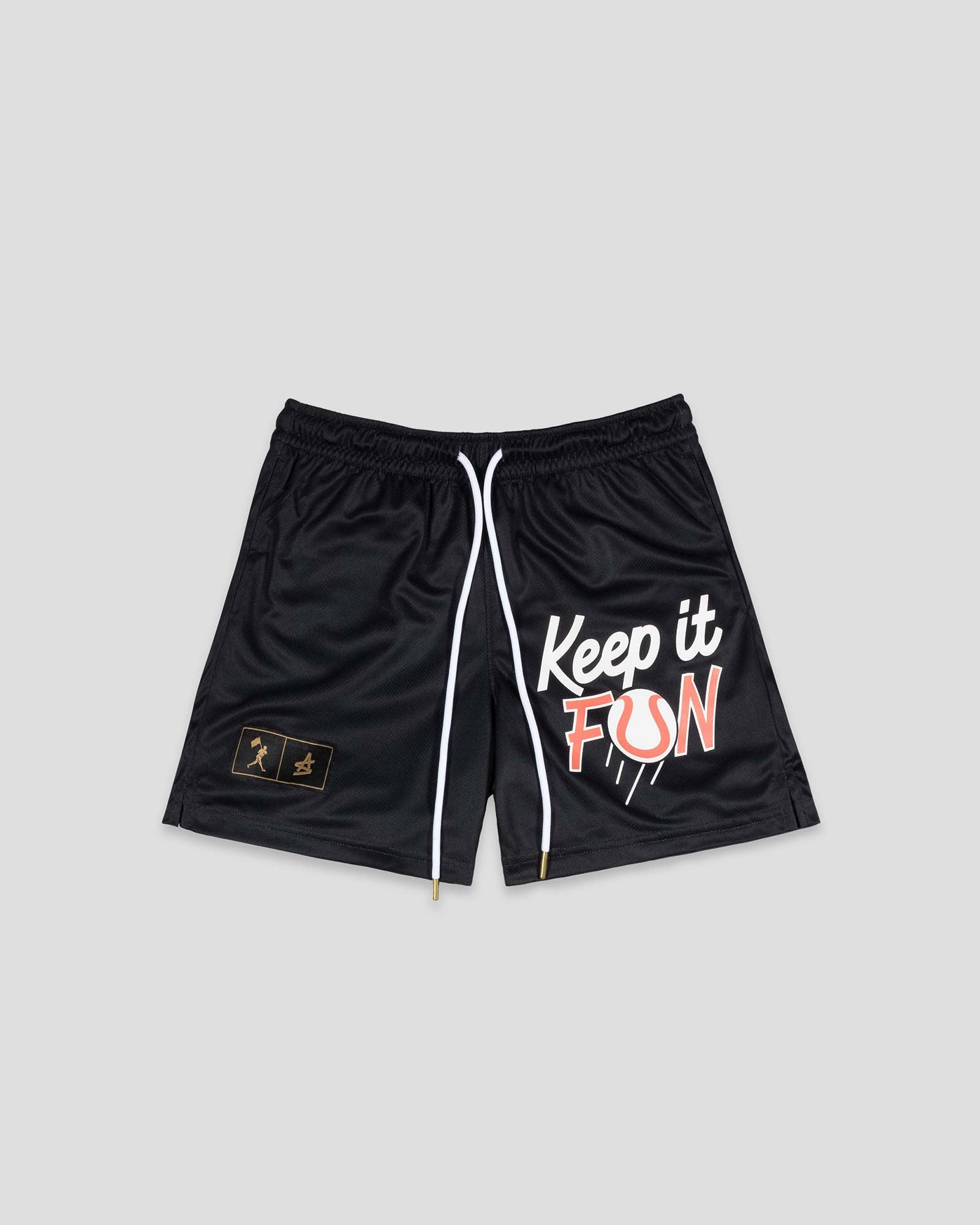 Keep It Fun Diamond Air Youth Mesh Shorts (Black) - Baseballism x Austin Schultz