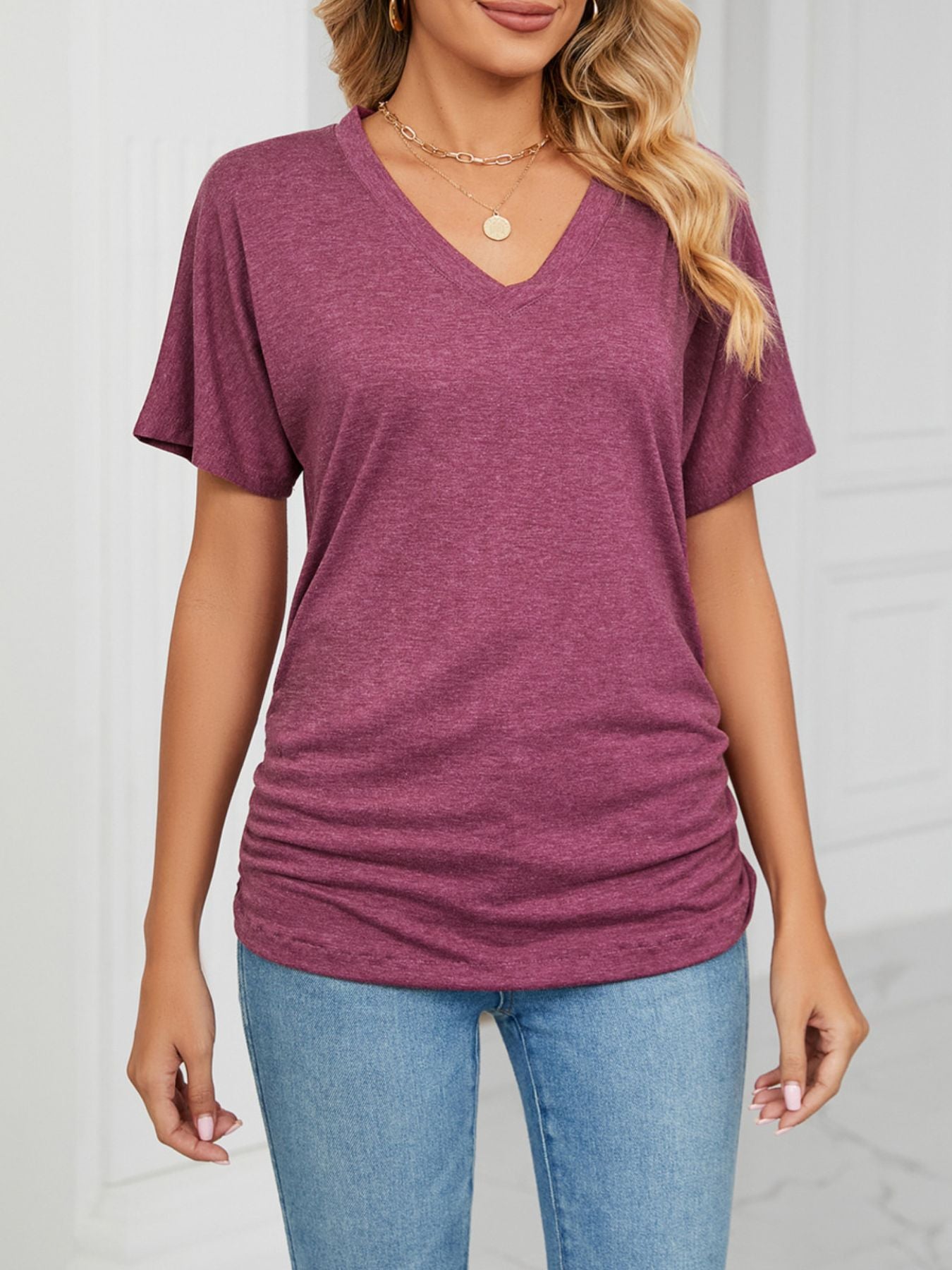 Casual V-Neck Short Sleeve T-Shirt