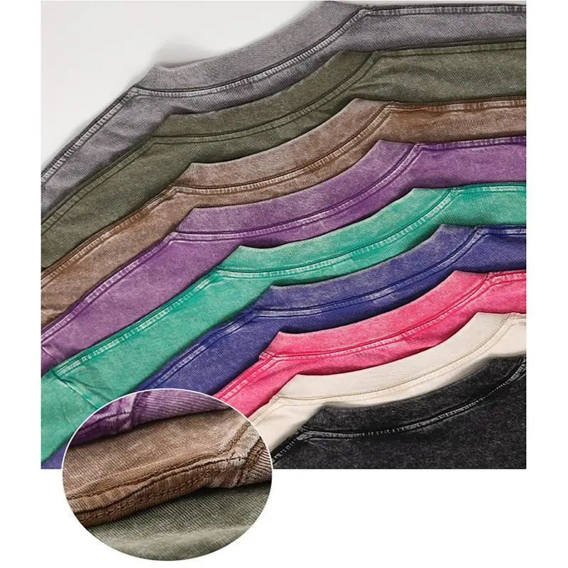 1/4 Pack Oversized Tshirts for Gym Vintage Heavyweight T Shirts Cotton Workout Acid Wash Baggy Tees