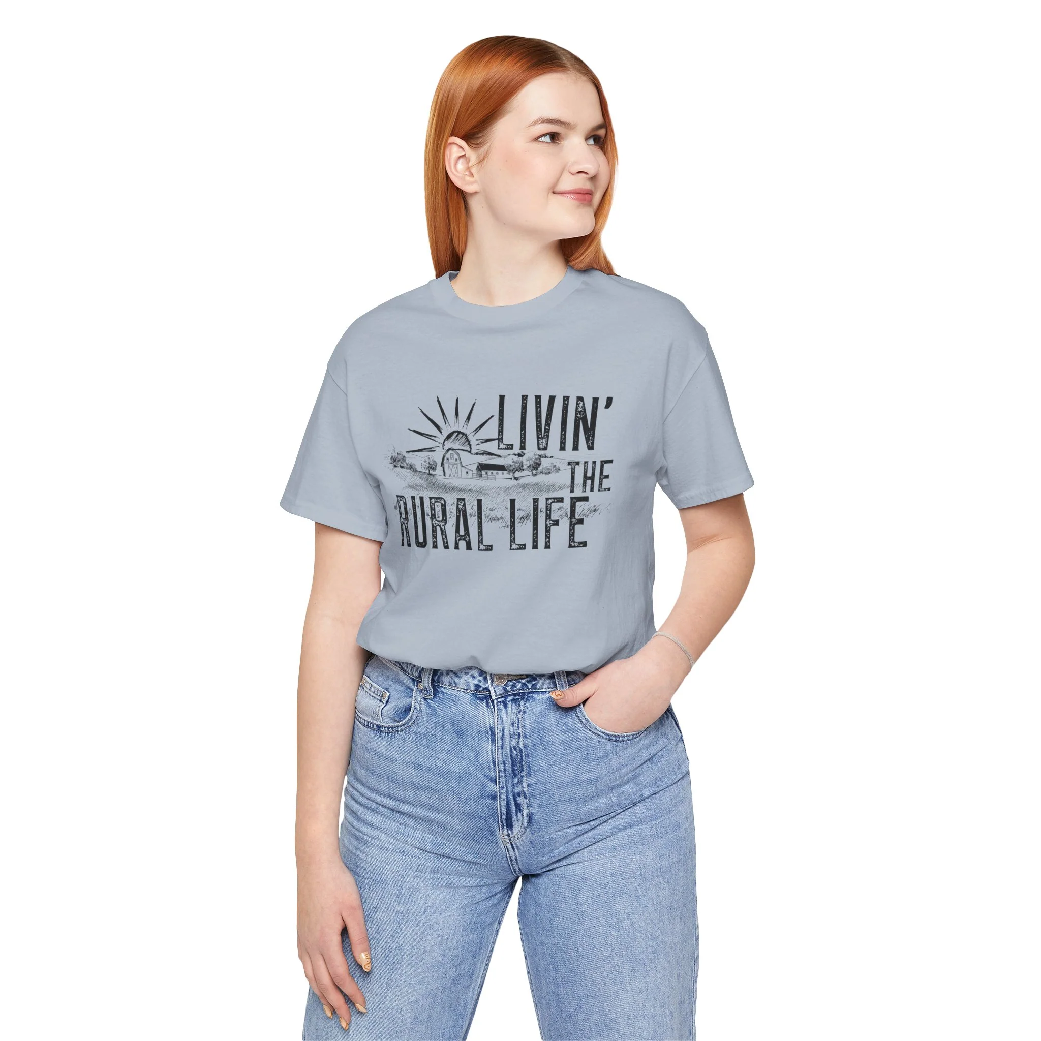 Living the Rural Life (black graphic) Bella Canvas Unisex Jersey T-Shirt - Multiple Colors