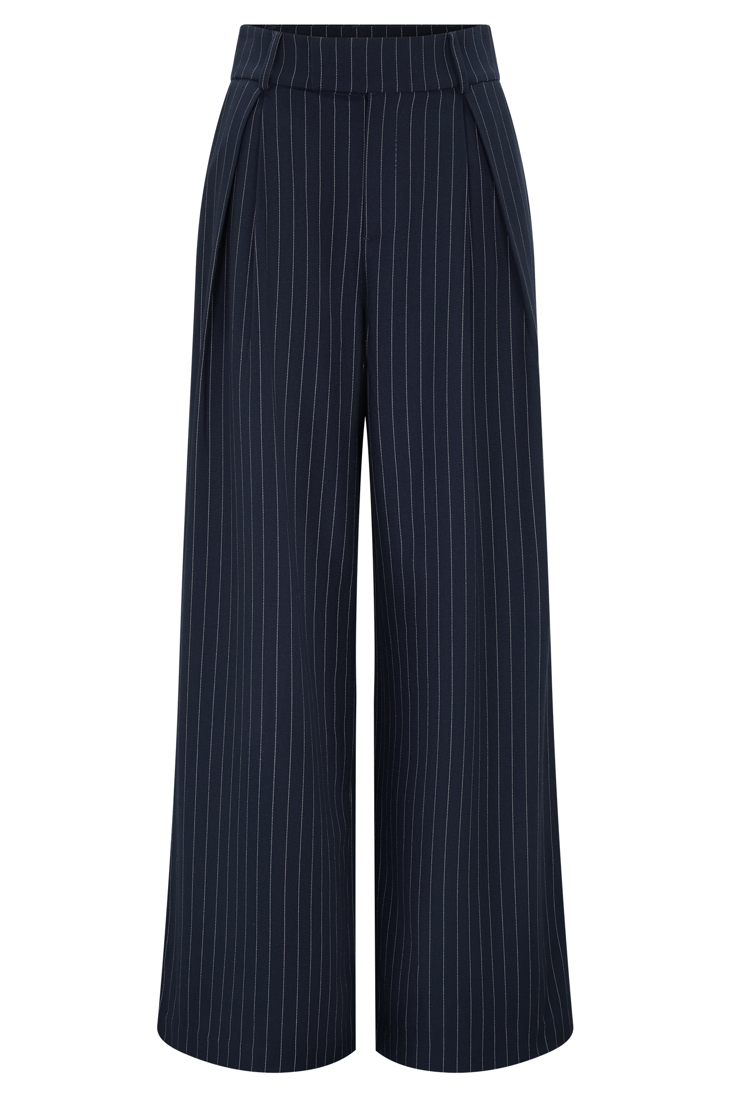 Pinstripe Pleated Wide Leg Pants