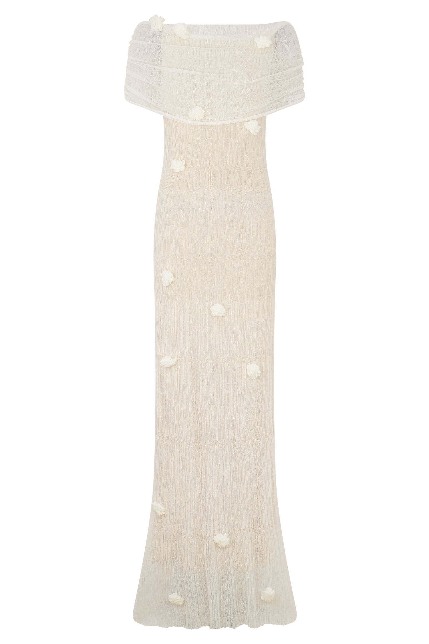 Ivory Orchid Knit Maxi Dress